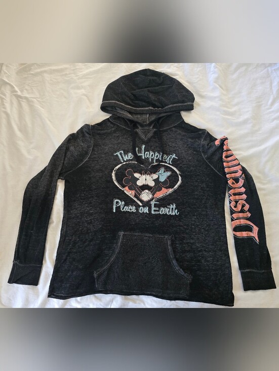 Disney Tops - Disney-Inspired Black Hoodie Sweatshirt - The Happiest Place On Earth